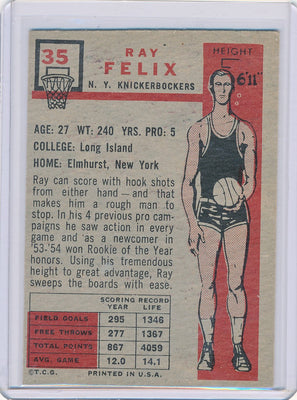 New York Knicks  #35 Ray Felix