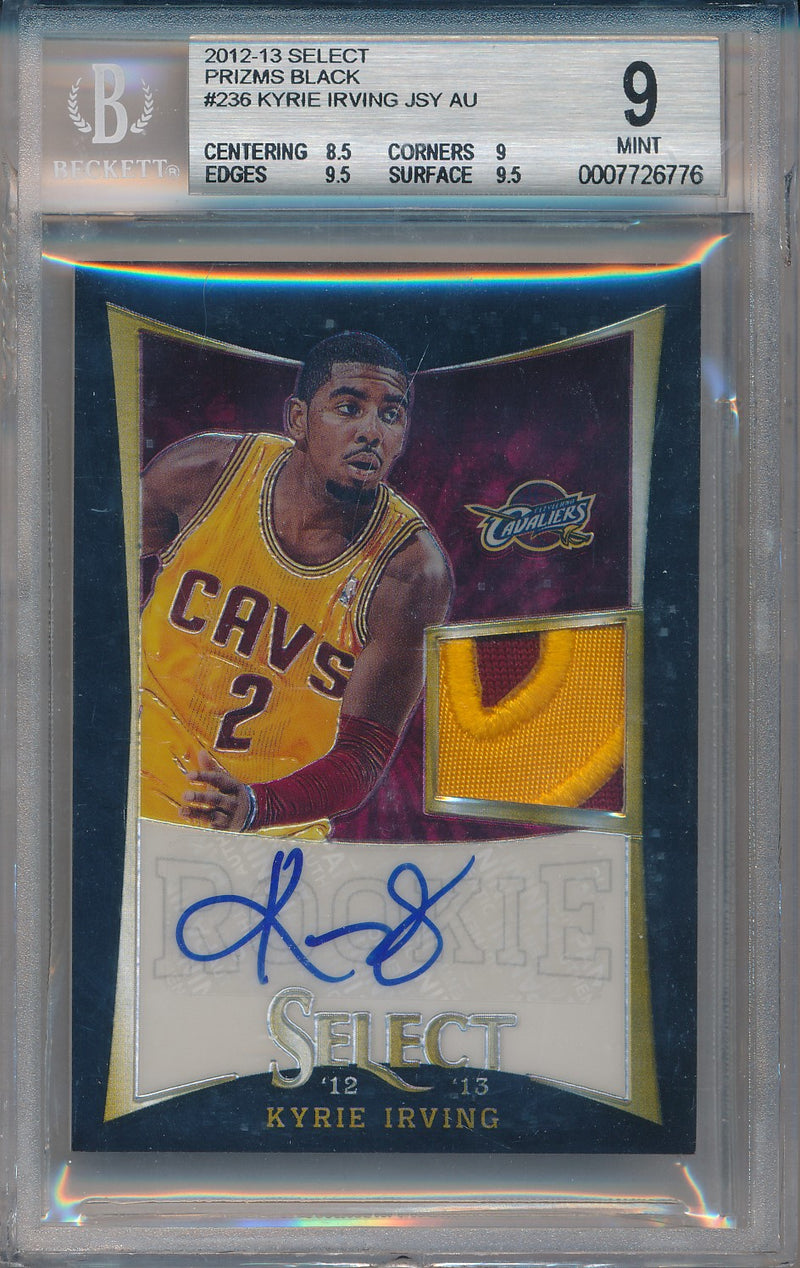 Panini 2012-2013 Select Prizms Black #236 Kyrie Irving 1/1 / BGS Grade 9 / Auto Grade 10