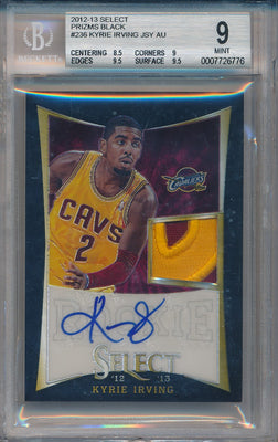 Panini 2012-2013 Select Prizms Black #236 Kyrie Irving 1/1 / BGS Grade 9 / Auto Grade 10