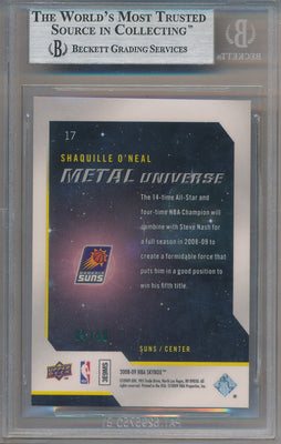 SkyBox 2008-2009 Metal Universe Precious Metal Gems Green #17 Shaquille O'neal 5/50 / BGS Grade 9
