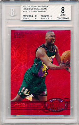 Skybox 1997-1998 Metal Universe Championship Precious Metal Gems Red #114 Glenn Robinson 61/100 / BGS Grade 8