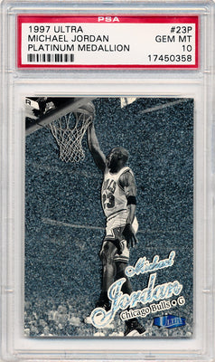 Fleer 1997-1998 Ultra Platinum Medallion #23P Michael Jordan 61/100 / PSA Grade 10