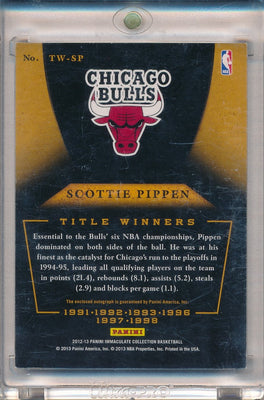 Panini 2012-2013 Immaculate Collection Title Winners #TW-SP Scottie Pippen 2/6