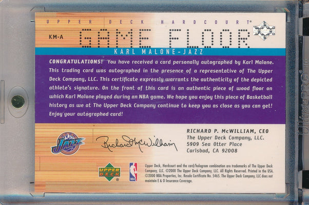 Upper Deck 1999-2000 UD HardCourt Game Floor #KM-A Karl Malone 6/32