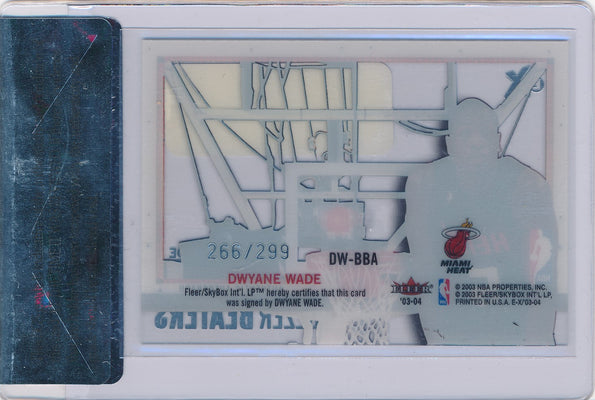 Fleer 2003-2004 E-X Buzzer Beaters #DW-BBA Dwyane Wade 266/299 / BGS Grade 8.5 / Auto Grade 10