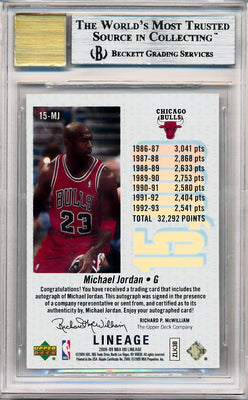 Upper Deck 2008-2009 Upper Deck Lineage 15,000 Point Club Autographs #15-MJ Michael Jordan  / BGS Grade 9 / Auto Grade 10