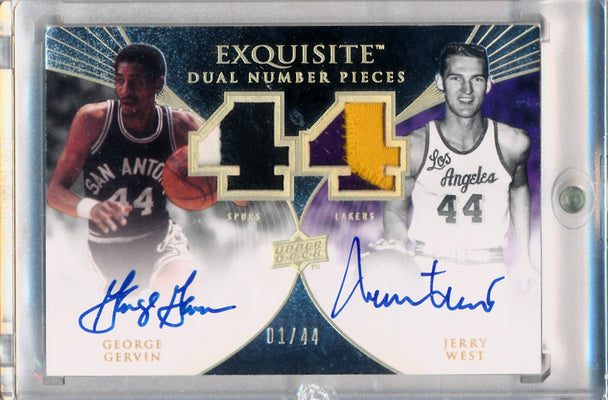 Upper Deck 2007-08 Exquisite Collection Exquisite Dual Number Pieces #EDN-WG George Gervin/Jerry West 1/44