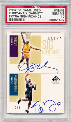 Kobe Bryant Game-Worn Jersey Cards (2) Purple & Yellow SP