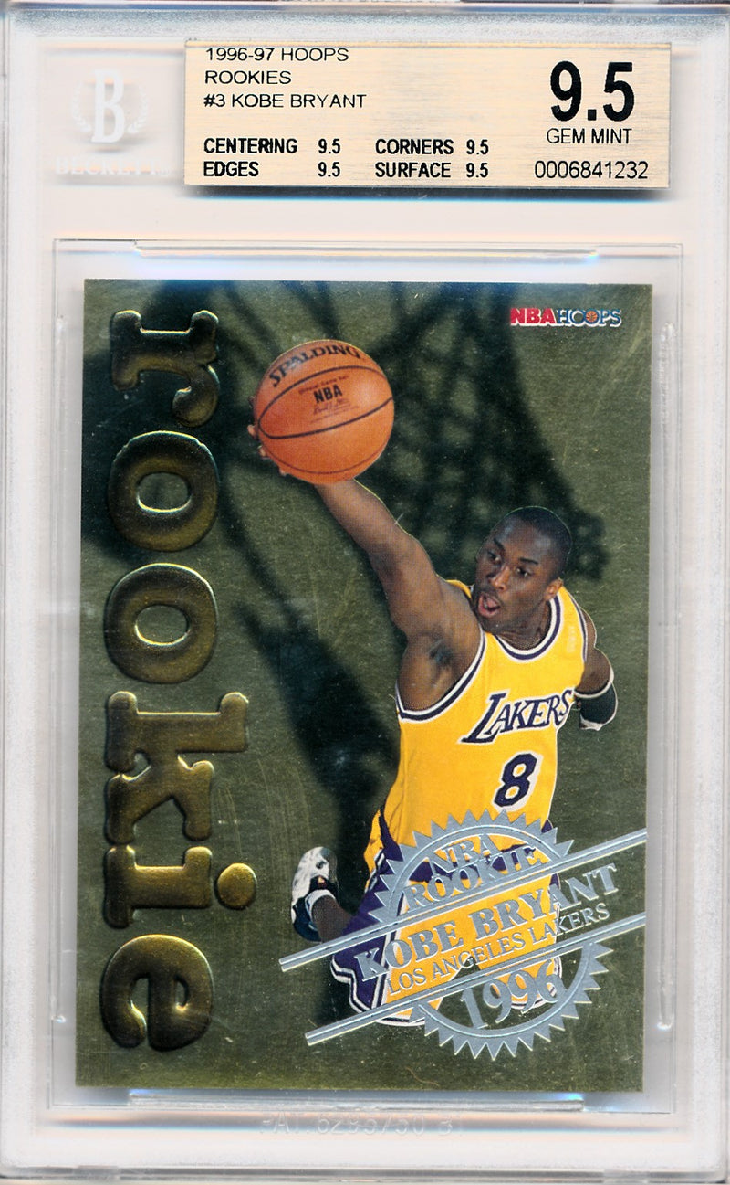 Fleer 1996-1997 NBA Hoops Rookies #3 Kobe Bryant  / BGS Grade 9.5