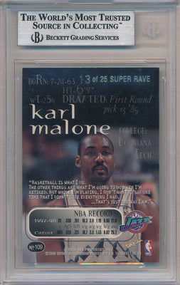 SkyBox 1998-1999 Thunder Super Rave #109 Karl Malone 13/25 / BGS Grade 9