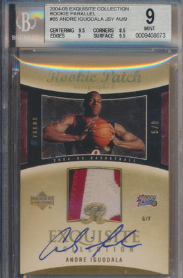 Upper Deck 2004-2005 Exquisite Collection Gold RPA #85 Andre Iguodala 5/9 / BGS Grade 9 / Auto Grade 10