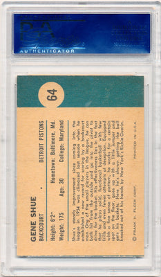 Fleer 1961 Detroit Pistons  #64 Gene Shue  / PSA Grade 7