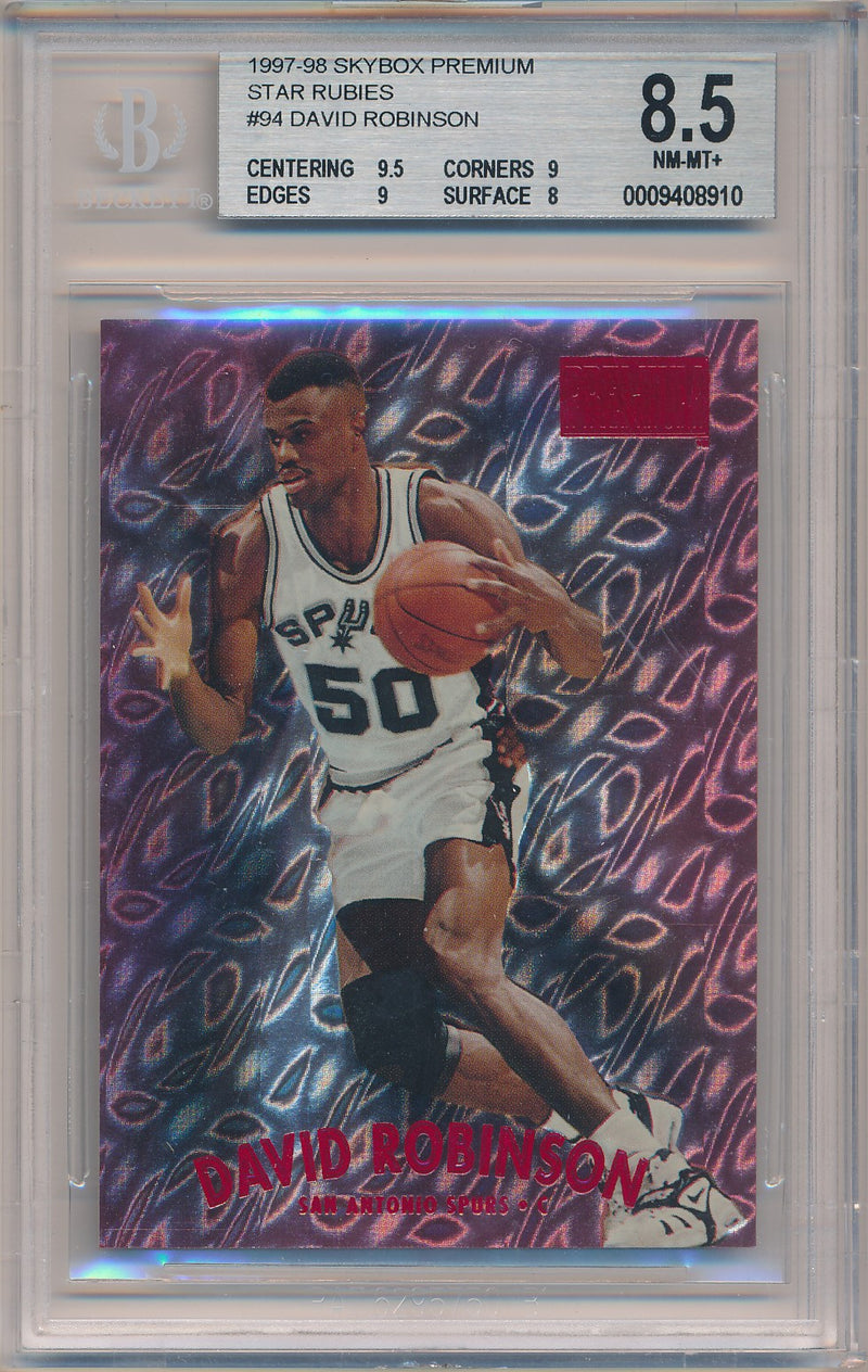 SkyBox 1997-1998 Premium Star Rubies #94SR David Robinson 21/50 / BGS Grade 8.5