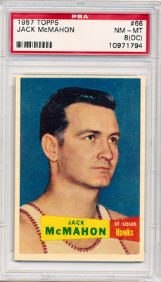 Topps Bowman 1957 St.Louis Hawks  #66 Jack McMahon  / PSA Grade 8