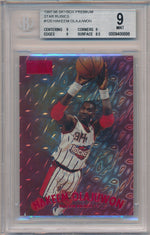 SkyBox 1997-1998 Premium Star Rubies #120SR Hakeem Olajuwon 5/50 / BGS Grade 9