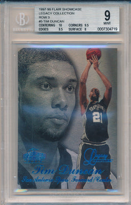 Fleer 1997-1998 Flair Showcase Legacy Collection #5 Tim Duncan 82/100 / BGS Grade 9