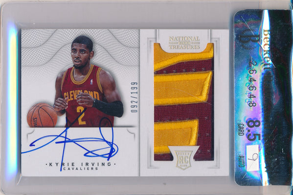 Panini 2012-2013 National Treasures Rookie Card #101 Kyrie Irving 92/199 / BGS Grade 8.5 / Auto Grade 9