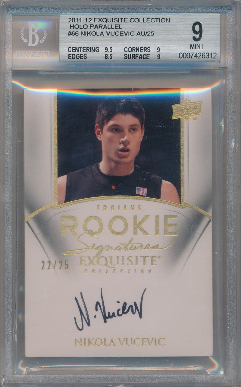 Upper Deck 2011-2012 Exquisite Collection HOLO Parallel #66 Nikola Vucevic 22/25 / BGS Grade 9 / Auto Grade 10