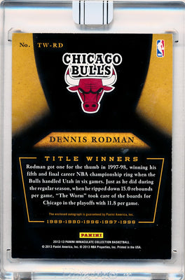 Panini 2012-2013 Immaculate Collection Title Winners Autographs #TWRD Dennis Rodman 1/2