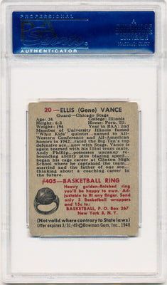 Topps Bowman 1948   #20 Ellis Vance  / PSA Grade 4 / Auto Grade None