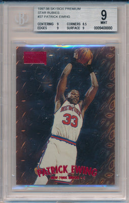 SkyBox 1997-1998 Premium Star Rubies #37SR Patrick Ewing 38/50 / BGS Grade 9