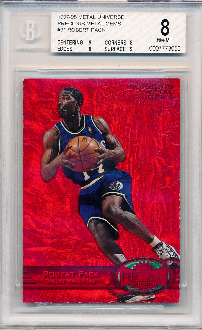 Skybox 1997-1998 Metal Universe Precious Metal Gems #91 Robert Pack 43/100 / BGS Grade 8