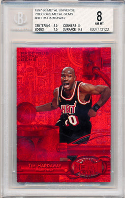 Skybox 1997-1998 Metal Universe Championship Precious Metal Gems Red #60 Tim Hardaway 94/100 / BGS Grade 8