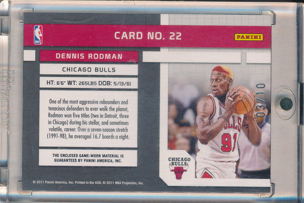 Panini 2010-2011 Absolute Memorbilia Tools Of The Trade #22 Dennis Rodman 3/10