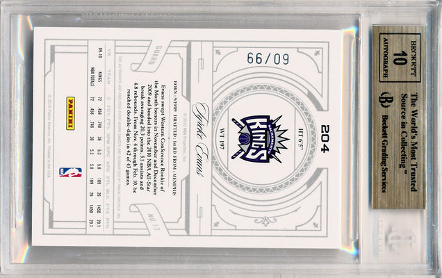 Panini 2009-2010 National Treasures Century Silver #204 Tyreke Evans 60/99 / BGS Grade 9.5 / Auto Grade 10