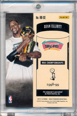 Panini 2015-2016 Gold Standard Ring Bearers Autographs #RB-SE Sean Elliot 39/49