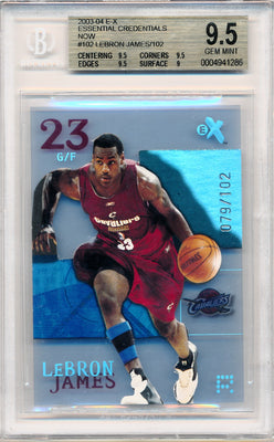 Fleer 2003-2004 E-X Essential Credentials-Now #102 Lebron James 79/102 / BGS Grade 9.5