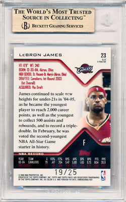 Topps 2004-2005 Finest Blue X-Fractor #23 Lebron James 19/25 / BGS Grade 9.5