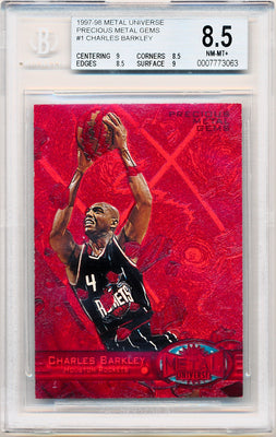 Skybox 1997-1998 Metal Universe Championship Precious Metal Gems Red #1 Charles Barkley 75/100 / BGS Grade 8.5