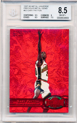 Skybox 1997-1998 Metal Universe Championship Precious Metal Gems Red #63 Gary Payton 60/100 / BGS Grade 8.5