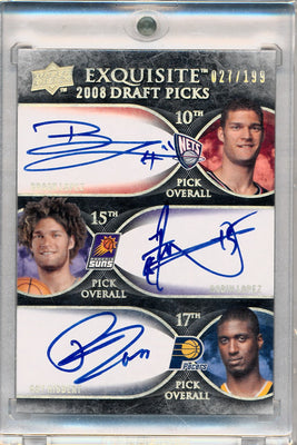 Upper Deck 2007-2008 Exquisite Collection Draft Picks Reservation #DPL Brook Lopez / Robin Lopez / Roy Hibbert 27/199