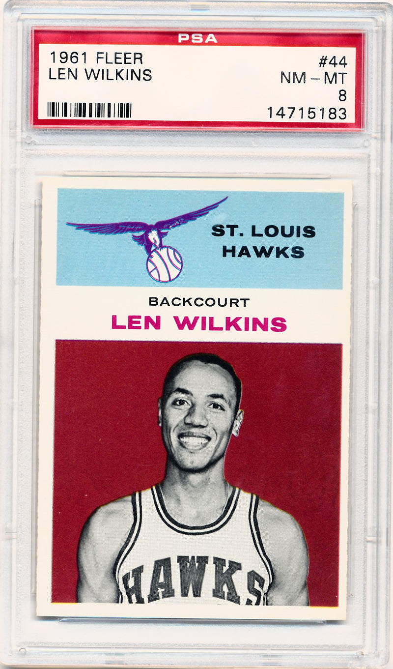 Fleer 1961 St. Louis Hawks  #44 Len Wilkens  / PSA Grade 8