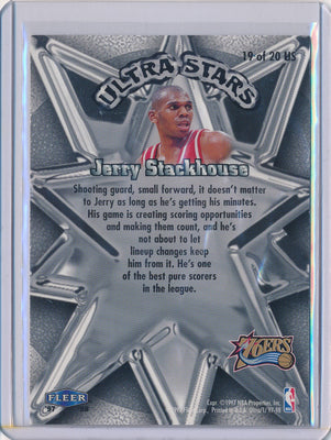 Fleer 1997-1998 Ultra Ultra Stars #19/20US Jerry Stackhouse