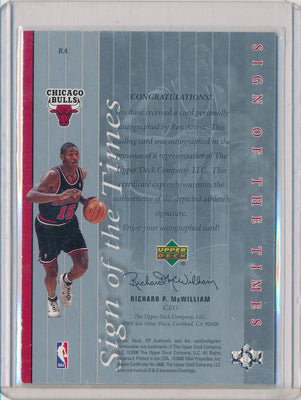 Upper Deck 1999-2000 SP Authentic Sign Of The Times #RA Ron Artest