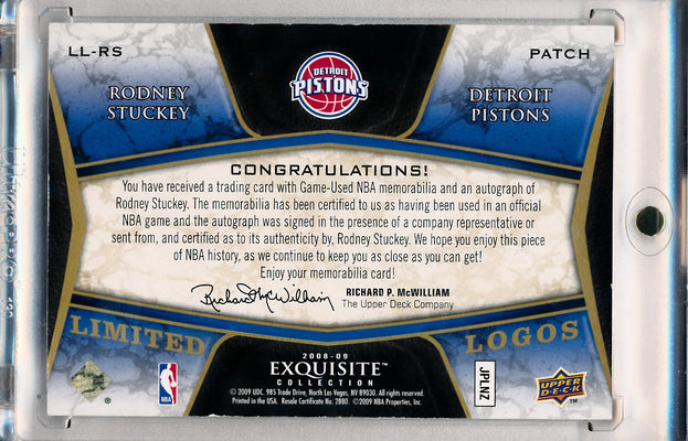 Upper Deck 2008-2009 Exquisite Collection Limited Logos #LLRS Rodney Stuckey 24/25