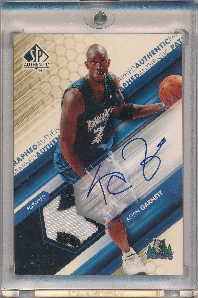 Upper Deck 2004-2005 SP Game Used Autograph Authentic Patches #AAP-KG Kevin Garnett 10/10