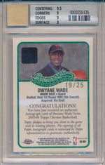 Topps 2003-2004 Chrome Chromographs #CA-DW Dwyane Wade 19/25 / BGS Grade 9 / Auto Grade 10