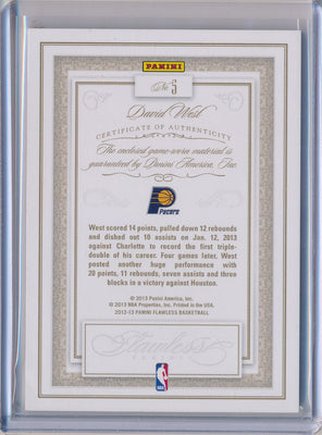 Panini 2012-2013 Flawless Emerald Jumbo Patches #5 David West 5/5