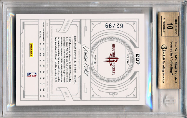 Panini 2009-2010 National Treasures Century Silver #207 Jordan Hill 62/99 / BGS Grade 9.5 / Auto Grade 10