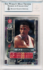 Skybox 1997-1998 Metal Universe Championship Precious Metal Gems Red #55 P. J. Brown 57/100 / BGS Grade 8.5