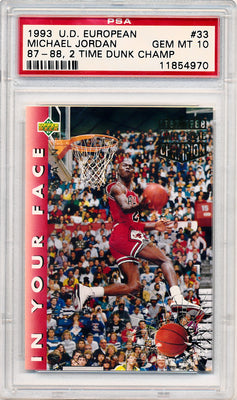 Upper Deck 1993 European 87-88, 2 Time Dunk Champ #33 Michael Jordan  / PSA Grade 10