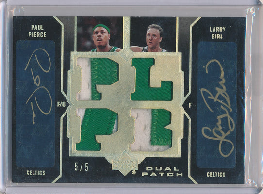 Upper Deck 2006-2007 Ud Black Dual Patch #DPA-PB Paul Pierce / Larry Bird  5/5