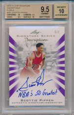 Leaf 2012-2013 Leaf Signature Inscriptions #IA-SP1 Scottie Pippen 1/1 / BGS Grade 9.5 / Auto Grade 10