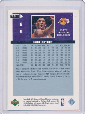 Upper Deck 2003 MVP  #72 Kobe Bryant 22/100