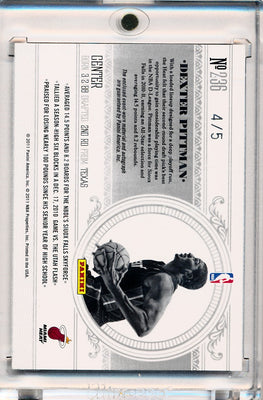 Panini 2010-2011 National Treasures Century Platinum #236 Dexter Pittman 4/5