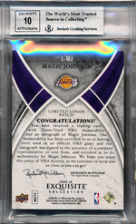 Upper Deck 2009-2010 Exquisite Collection Limited Logos #LMJ Magic Johnson 2/16 / BGS Grade 8.5 / Auto Grade 10